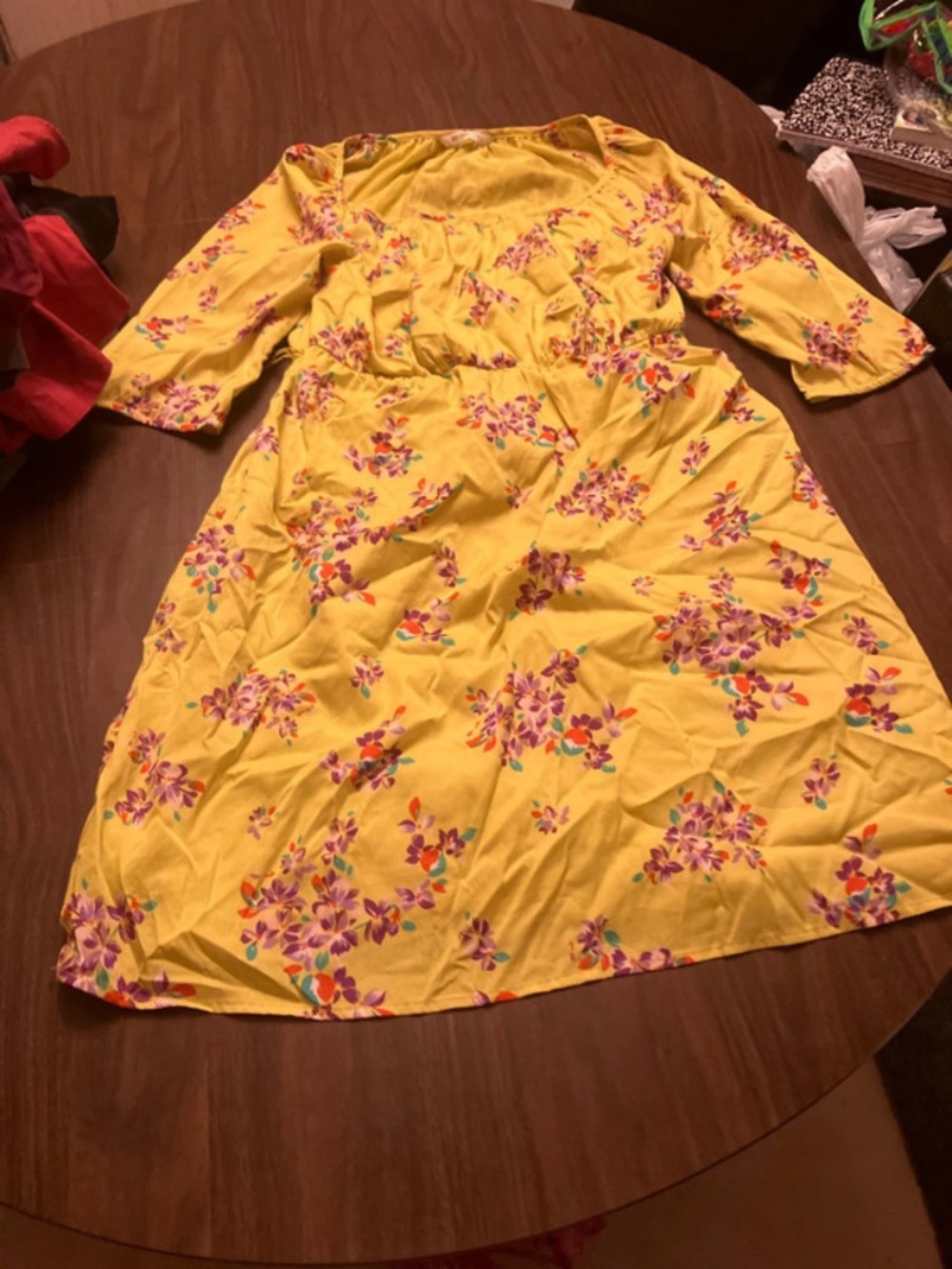 Old Navy Yellow Floral Midi Dress